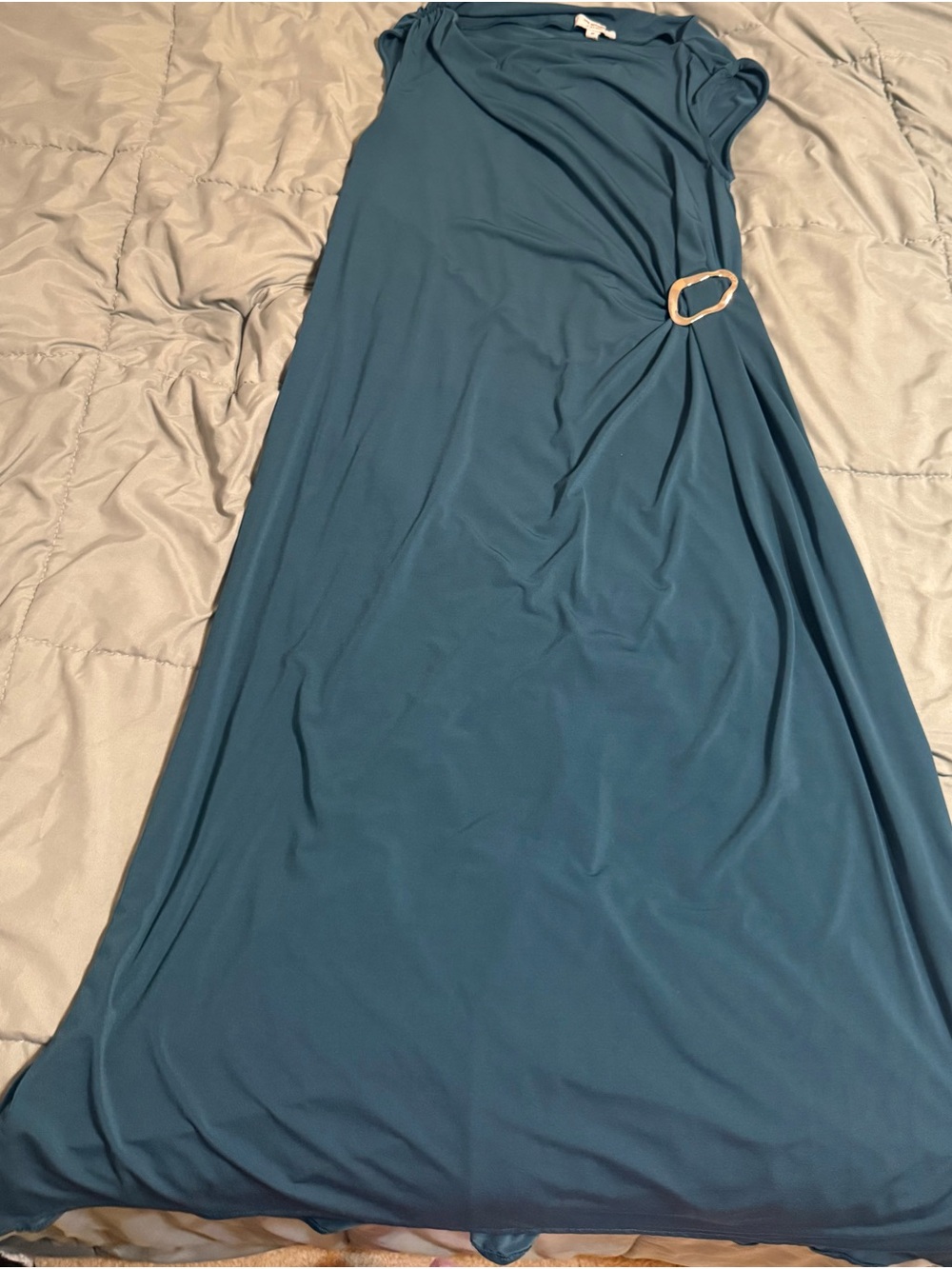 Old Navy Maternity Teal Maxi Dress with Side Buckle Detail